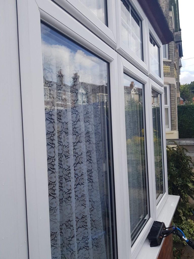 A window after it has been cleaned.  