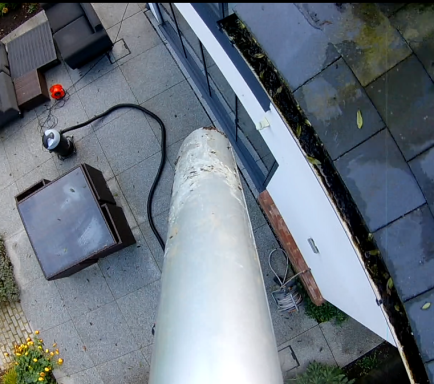 Professional gutter clearing, a view from our inspection camera.  Plenty of leaves there to vacuum up! 